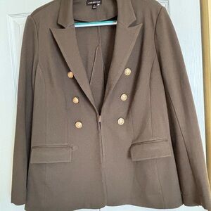 Lane Bryant Women's Double-Breasted Blazer in Brown